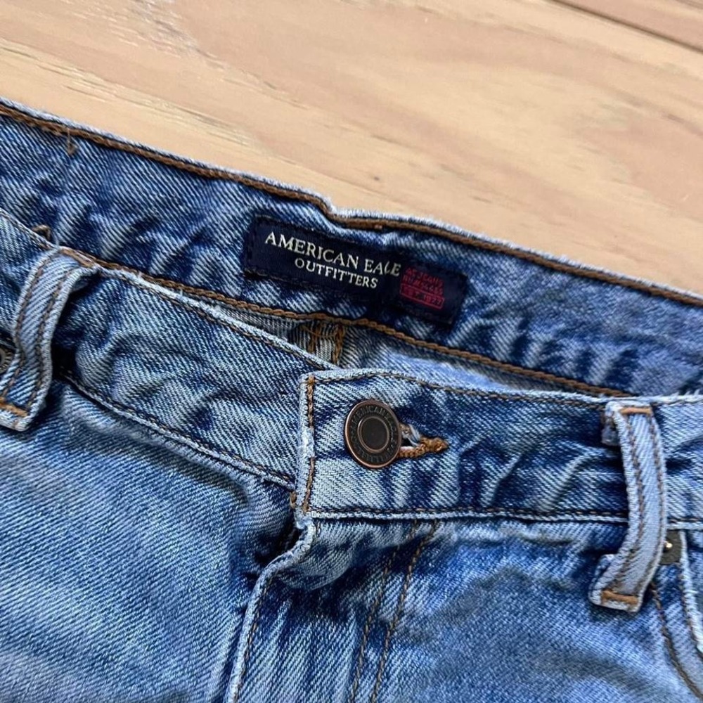 Vintage Y2k American Eagle Cut off Denim Shorts Women Sz 30 Distressed americana - Picture 3 of 6